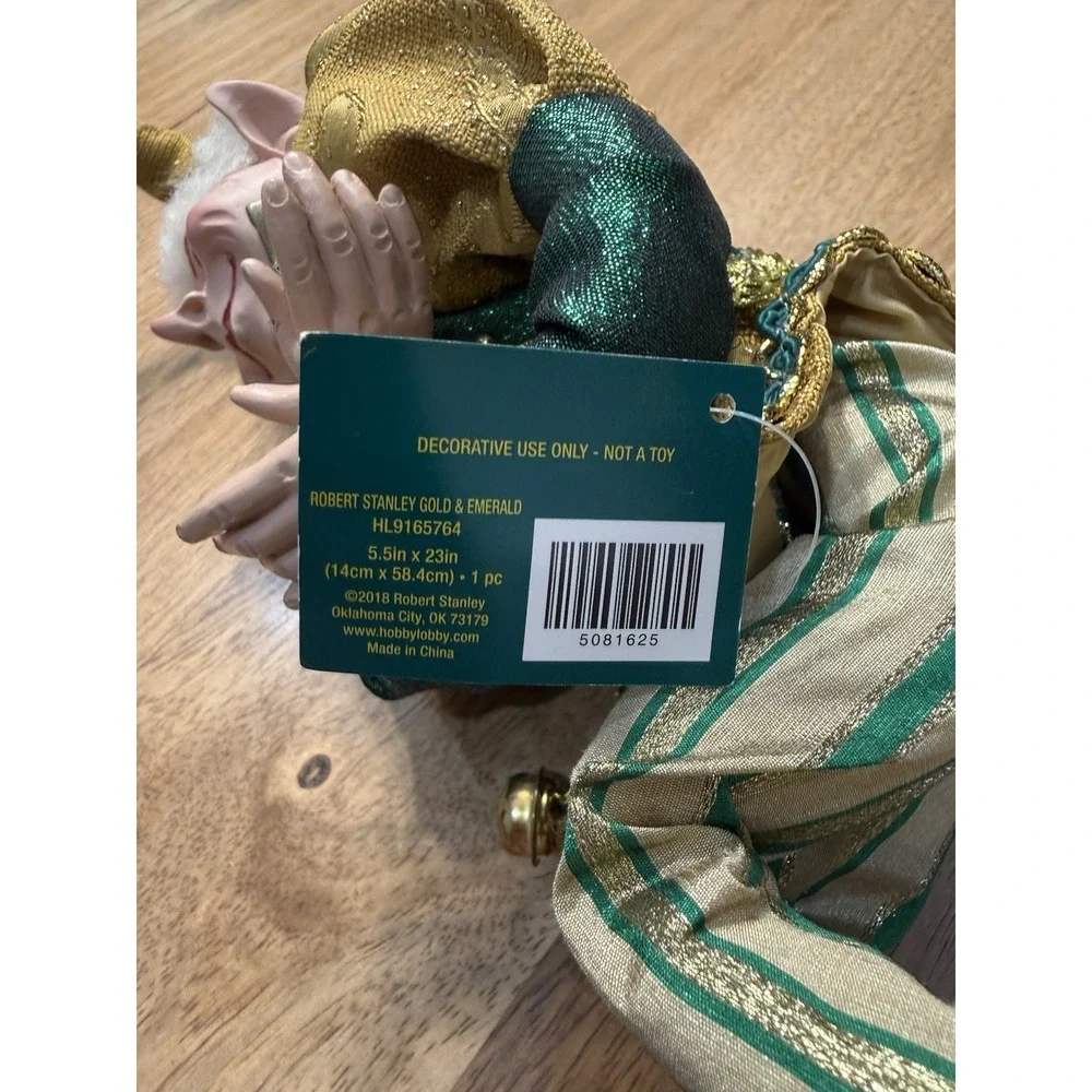 Robert Stanley Posable Elf Pixie Green Gold Bendable Legs Arms Jingle Bells READ - Picture 8 of 16